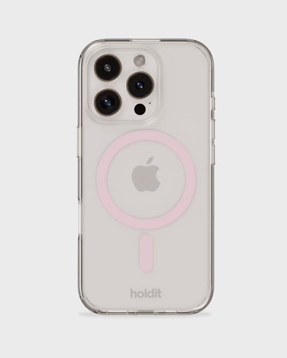 Bild 1, holdit iPhone 16 Pro Mobilskal MagSafe Rosa/Transparent