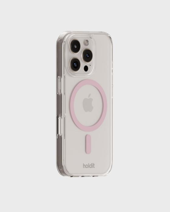 Bild 2, holdit iPhone 16 Pro Mobilskal MagSafe Rosa/Transparent