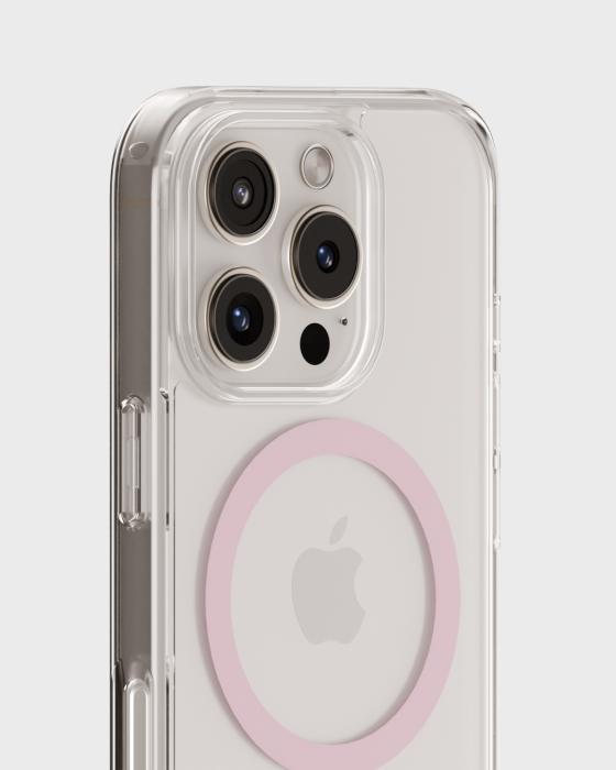 Bild 4, holdit iPhone 16 Pro Mobilskal MagSafe Rosa/Transparent
