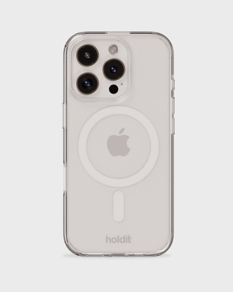 holdit iPhone 16 Pro Mobilskal MagSafe Vit/Transparent