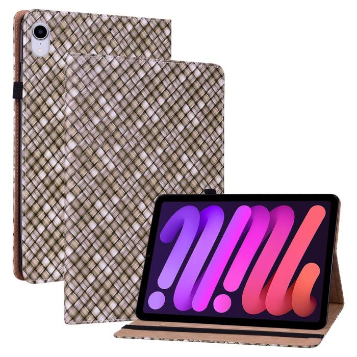 Bild 1, iPad Mini 2024/2021 Fodral Vävd Textur Brun