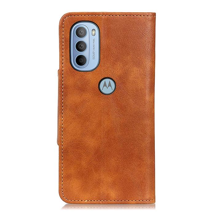 Bild 3, Motorola Moto G31 / G41 Fodral Mässing Magnet Brun