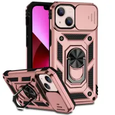 iPhone 14 Skal Ring Armor Med CamShield Ros&eacute;guld