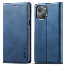 LC.IMEEKE iPhone 15 Plus Fodral Flip L&auml;der Bl&aring;