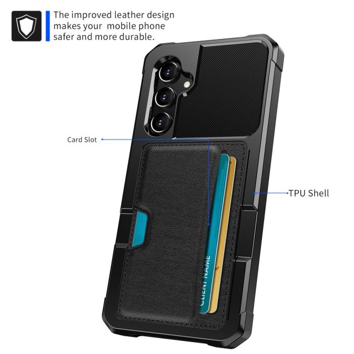 Bild 2, Samsung Galaxy A35 5G Skal Shockproof Med Kortfack Svart