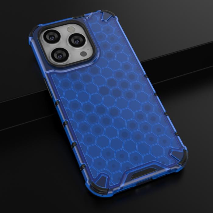 Bild 2, iPhone 15 Pro Max Skal Honeycomb Shockproof Blå