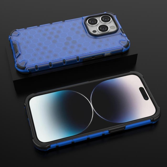 Bild 3, iPhone 15 Pro Max Skal Honeycomb Shockproof Blå