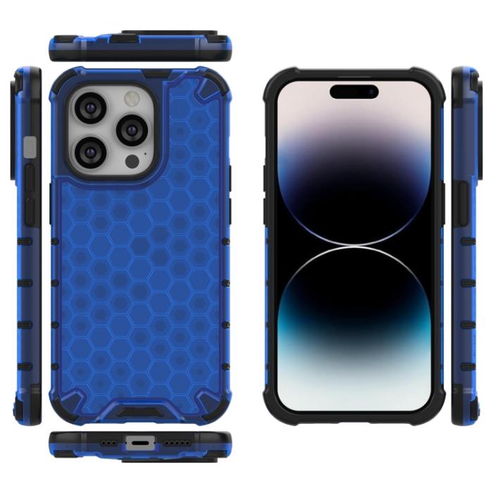 Bild 4, iPhone 15 Pro Max Skal Honeycomb Shockproof Blå