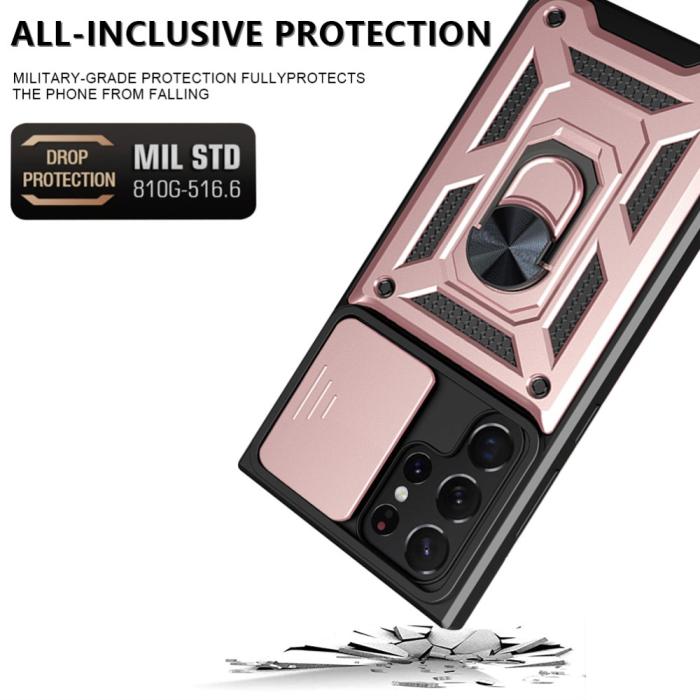 Bild 2, Samsung Galaxy S23 Ultra Skal Ring CamShield Roséguld