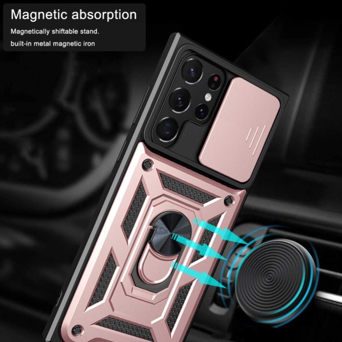 Bild 3, Samsung Galaxy S23 Ultra Skal Ring CamShield Roséguld