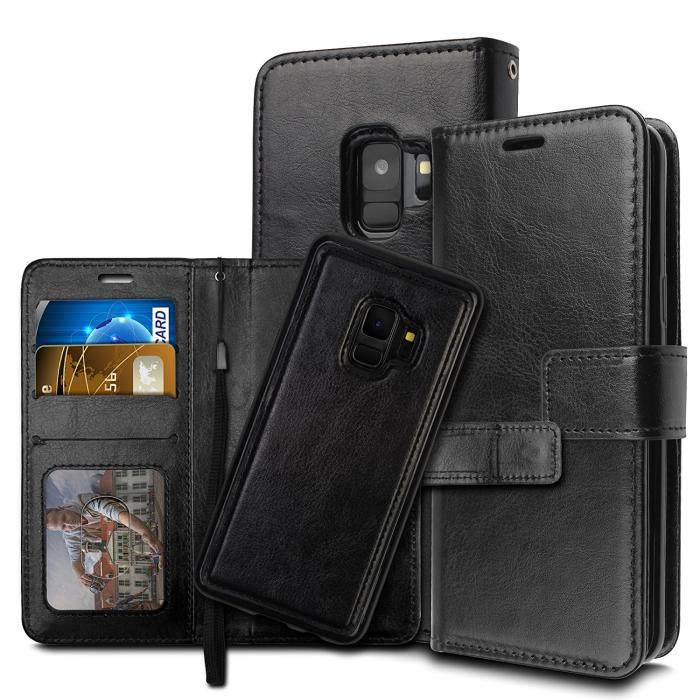 Bild 1, Samsung S9 Plus - Plånboksfodral / Magnet Skal 2 in 1 - Välj Färg!