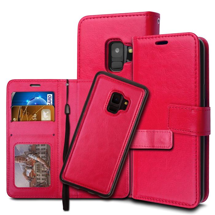 Bild 1, Samsung S9 - Fodral / Magnet Skal 2 in 1 - Rosa