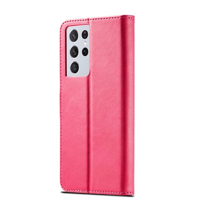 Bild 3, Samsung Galaxy S21 Ultra - LC.IMEEKE Läder Fodral - Rosa