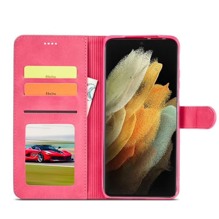 Bild 5, Samsung Galaxy S21 Ultra - LC.IMEEKE Läder Fodral - Rosa