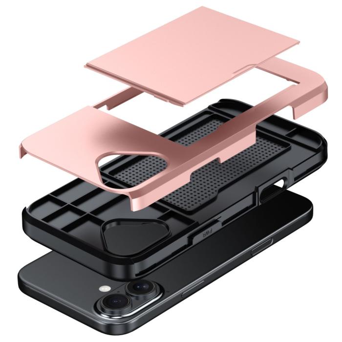 Bild 5, iPhone 16 Skal Hybrid Med Kortfack Mörk Blå