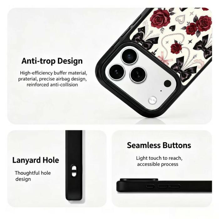 Bild 3, iPhone 18 Pro / 17 Pro Skal MagSafe UV-Mönster Rosor