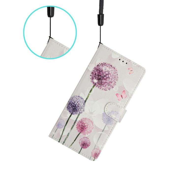 Bild 4, Xiaomi 17 Fodral Läder Maskrosor Rosa/Lila