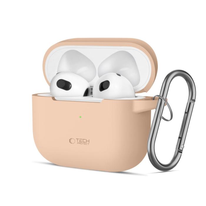 Bild 1, Tech-Protect AirPods 3 Skal Silikon Hook Caffe Latte