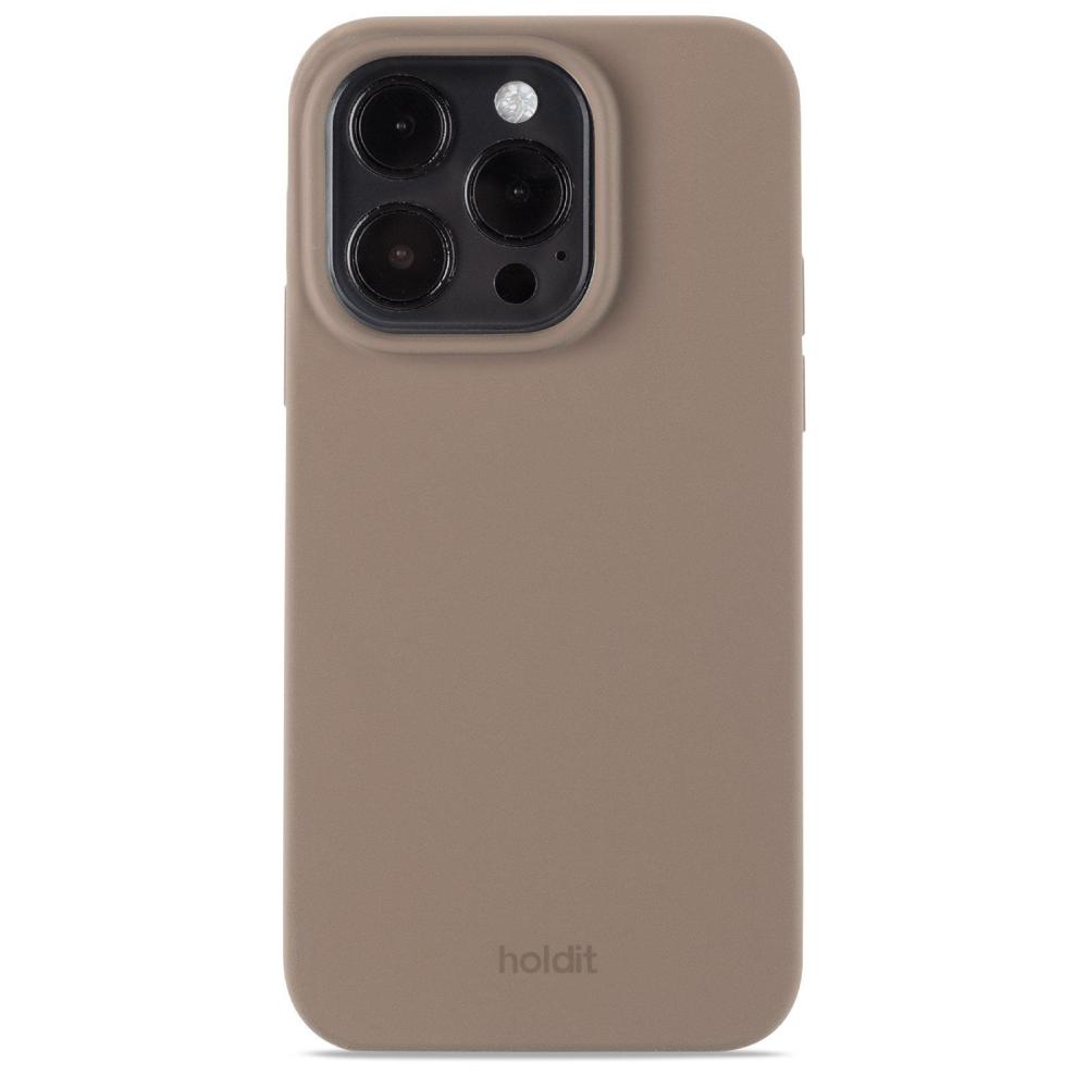 holdit iPhone 14 Pro Mobilskal Silikon Mocha Brown