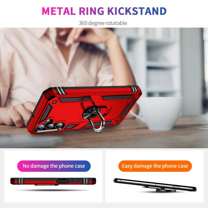 Bild 5, Samsung Galaxy A15 5G Skal Armor Ring Hybrid Röd
