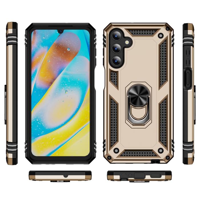 Bild 2, Samsung Galaxy A15 5G Skal Armor Ring Hybrid Guld