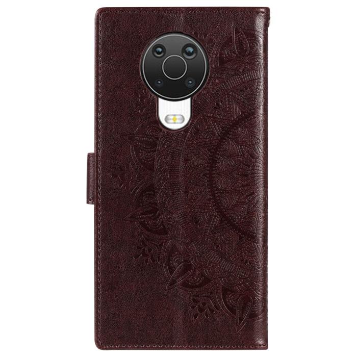 Bild 3, Nokia G10 / G20 Fodral Tryckt Mandala Läder Brun