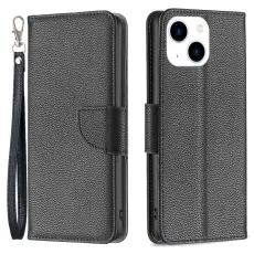 iPhone 15 Fodral Shark Litchi Läder Svart