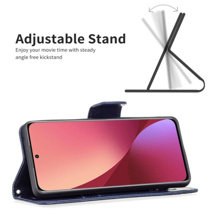 Bild 3, Xiaomi 12 Fodral Tryck Butterfly Blå