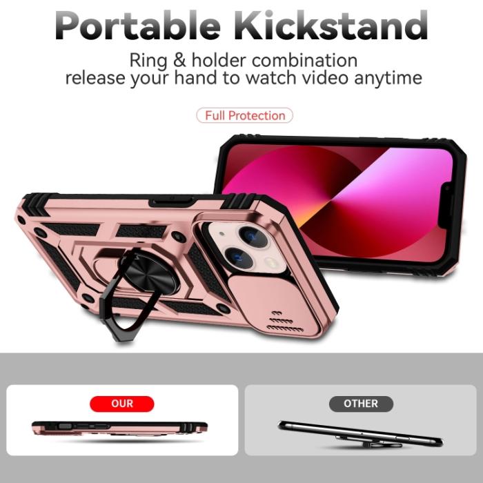 Bild 3, iPhone 14 Skal Ring Armor Med CamShield Roséguld