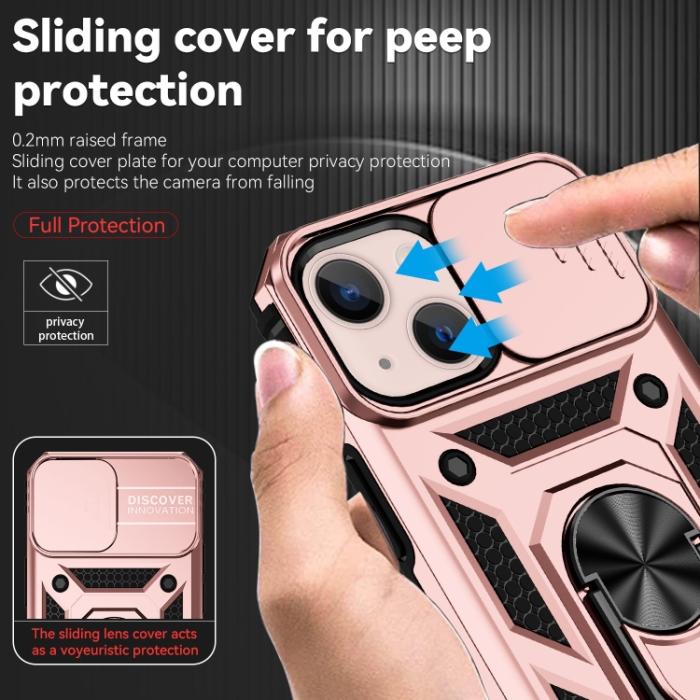 Bild 5, iPhone 14 Skal Ring Armor Med CamShield Roséguld