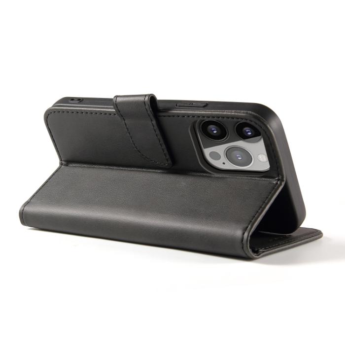 Bild 4, iPhone 14 Fodral Solid Läder Svart
