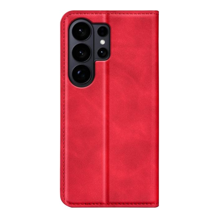 Bild 3, Samsung Galaxy S26 Ultra Fodral Flip Skin Touch Läder Röd