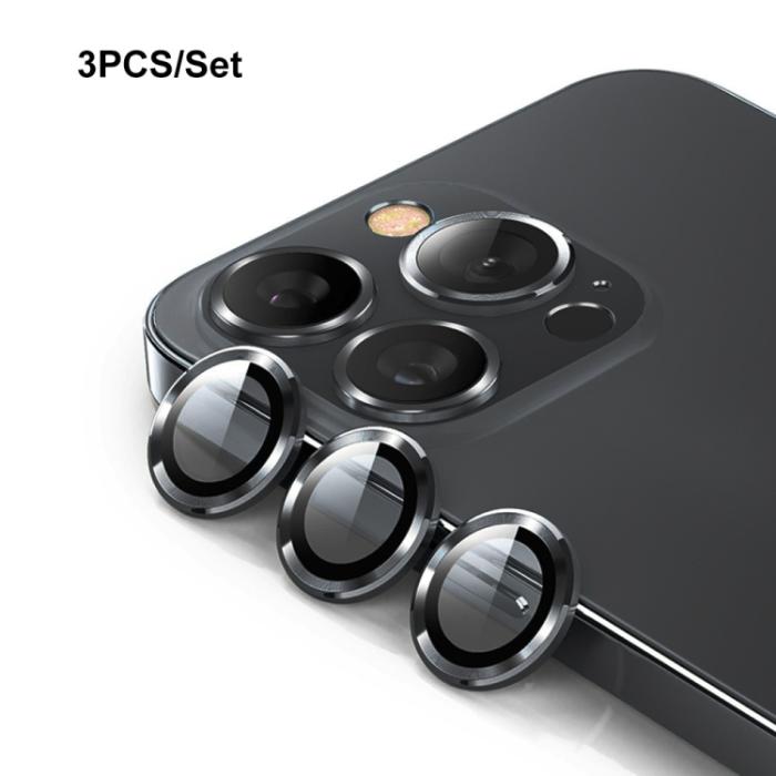 Bild 1, ENKAY iPhone 15 Pro / 15 Pro Max Linsskydd Aluminium Härdat Glas