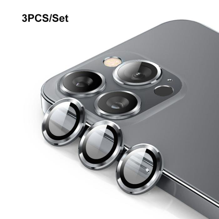 Bild 1, ENKAY iPhone 15 Pro / 15 Pro Max Linsskydd Aluminium Härdat Glas