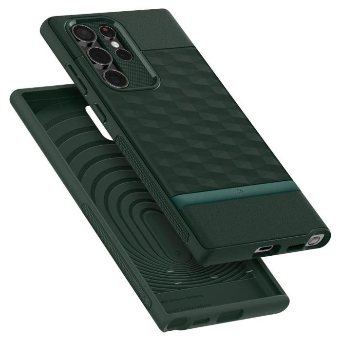 Bild 4, Spigen Caseology Samsung Galaxy S22 Ultra Skal Parallax Grön