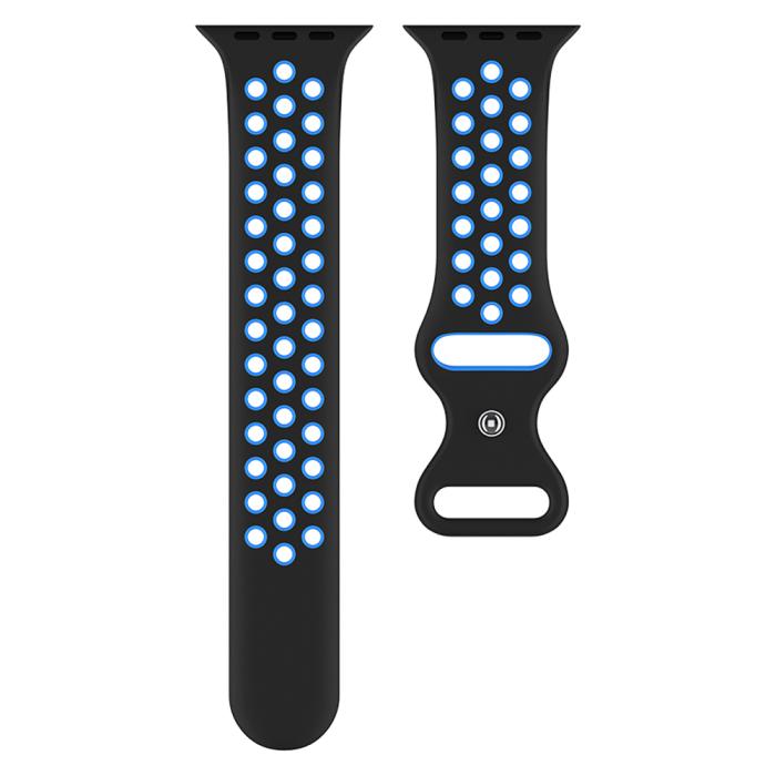 Bild 3, Sportarmband Dual-Color Apple Watch 42/44/45/49 mm (M/L) Svart/Blå