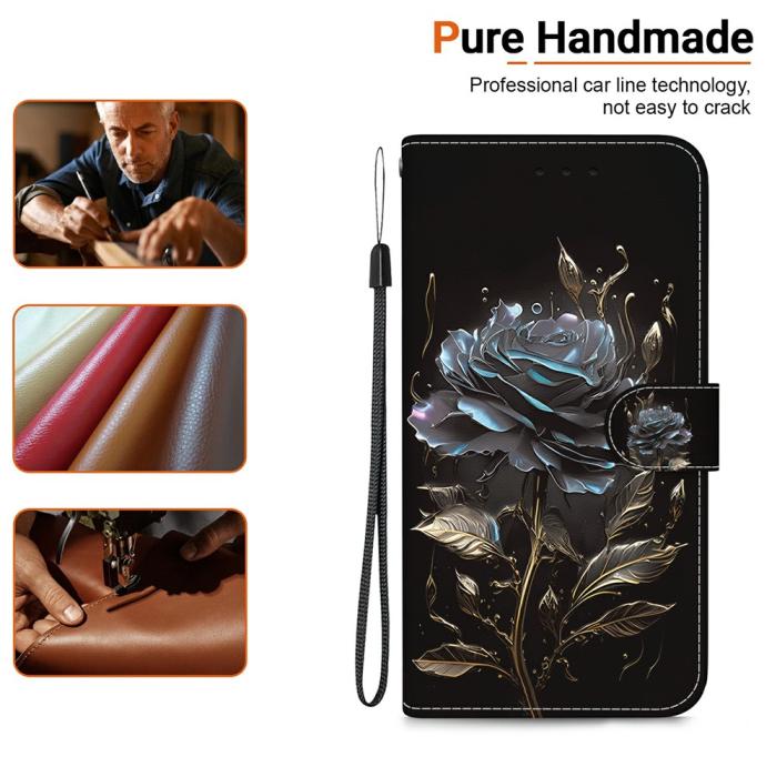 Bild 5, Samsung Galaxy A27 5G Fodral Läder Blomma Svart