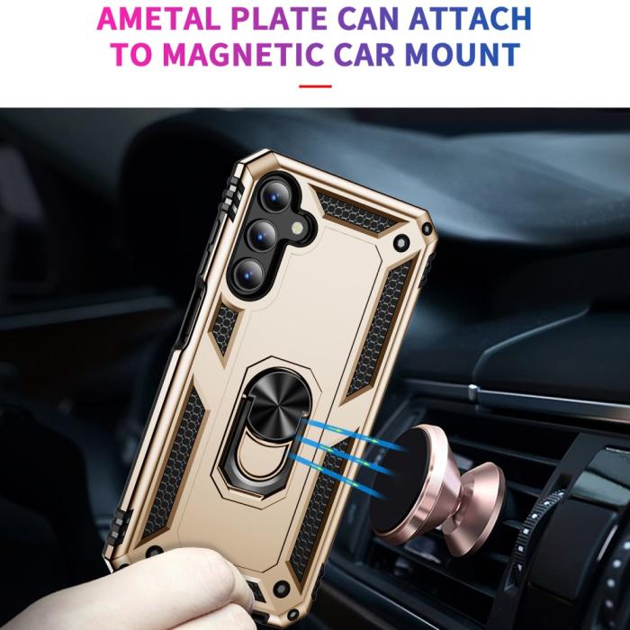 Bild 3, Samsung Galaxy A15 5G Skal Armor Ring Hybrid Guld