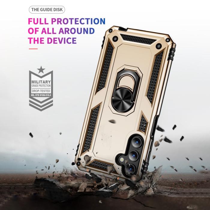 Bild 4, Samsung Galaxy A15 5G Skal Armor Ring Hybrid Guld
