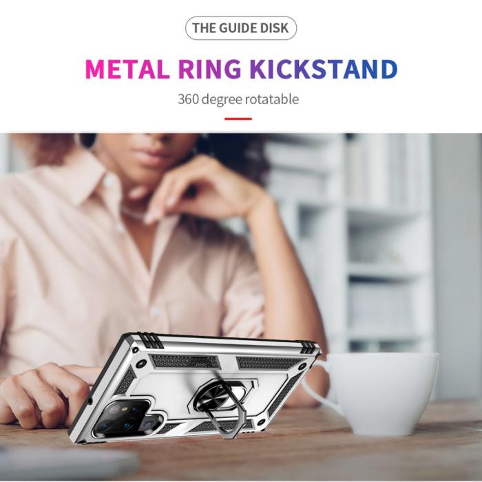 Bild 3, Samsung Galaxy S22 Ultra Skal Hybrid Ring Silver
