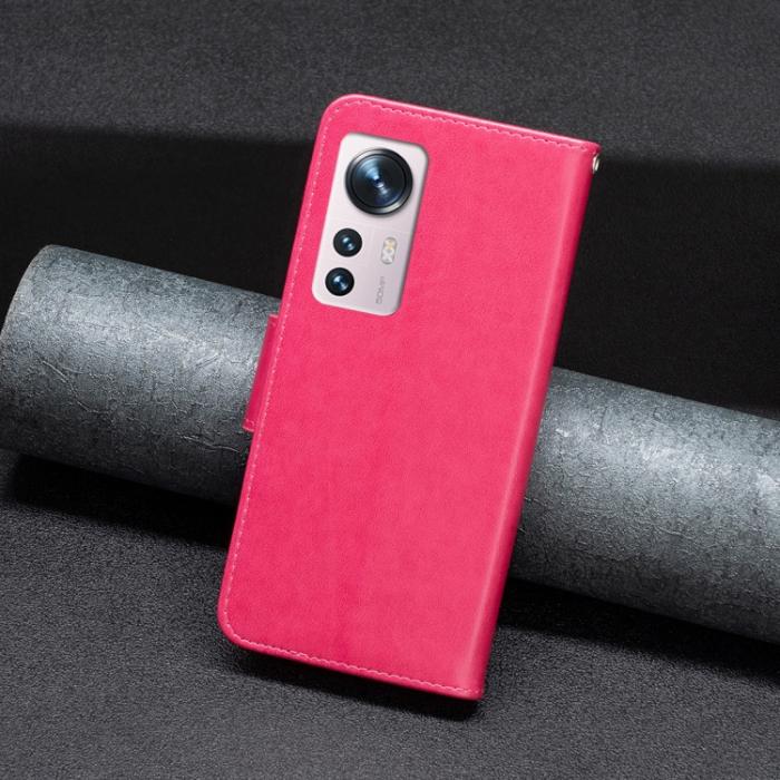Bild 6, Xiaomi 12 Fodral Tryck Butterfly Rosa