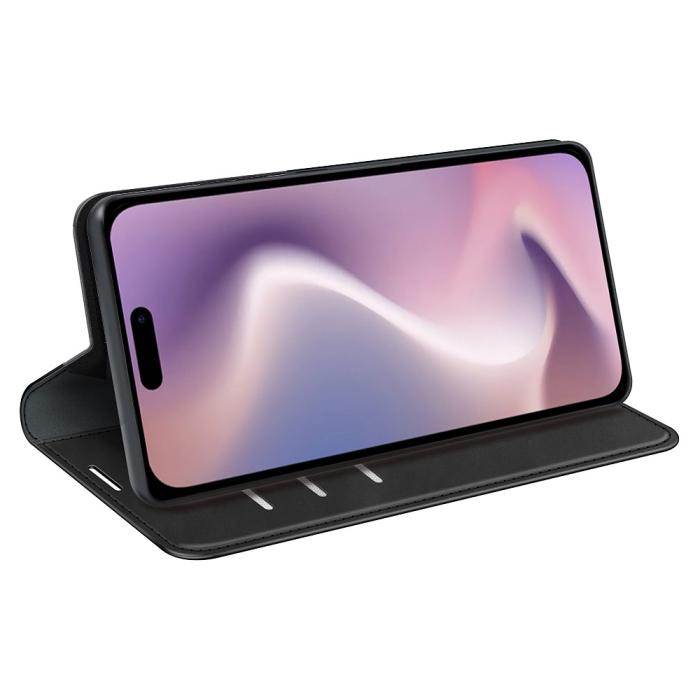 Bild 3, iPhone 16 Pro Fodral Flip Läder Svart