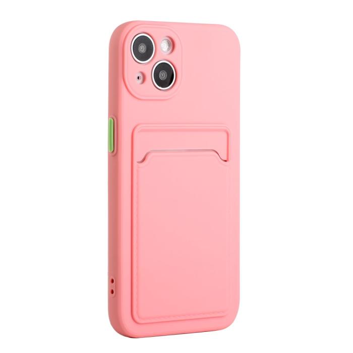 Bild 3, iPhone 13 Skal Med Kortfack Ljus Rosa