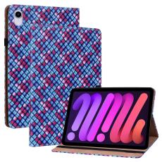 iPad Mini 2024/2021 Fodral Vävd Textur Blå/Rosa
