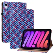 iPad Mini 2024/2021 Fodral Vävd Textur Blå/Rosa