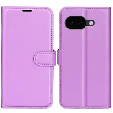 Google Pixel 10a Fodral Litchi L&auml;der Lila