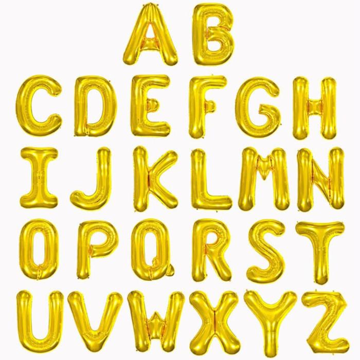 Bild 3, Bokstavsballong P 40 cm Guld