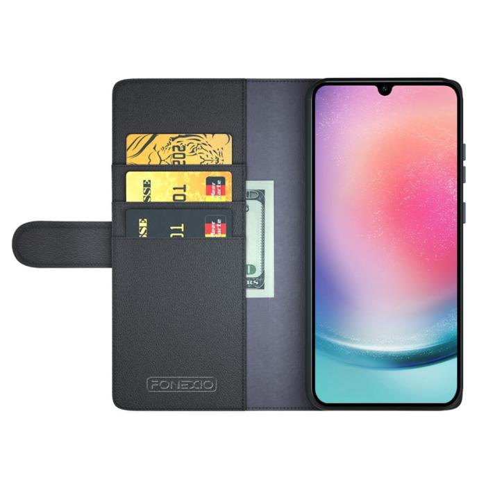 Bild 2, Samsung Galaxy A16 Fodral Premium Äkta Läder Svart