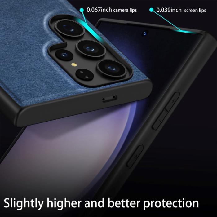 Bild 4, Galaxy S24 Ultra Läderbelagt Hybrid Skal Brun
