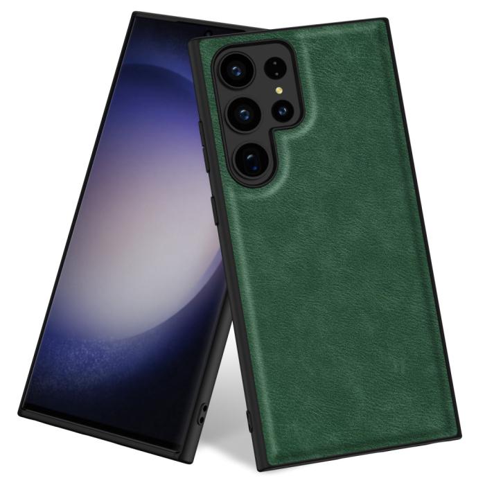 Bild 1, Galaxy S24 Ultra Läderbelagt Hybrid Skal Grön